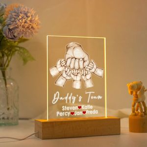 맞춤형 아크릴 LED 무드등, 아버지의 날 선물, 고급 소형 수면등 - Product Image 2