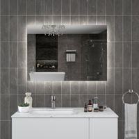 Miroir rectangulaire à Led avec interrupteur à capteur tactile, miroir rétroéclairé à Led, étanche, sans cuivre, sans brouillard, miroir intelligent