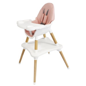 Yabeekids 2-in-1 Adjustable Wooden <strong>Highchair</strong> 5-Point Safety Harness Removable Tray for <strong>Newborns</strong> Toddlers Dining Plastic High - Product Image 3
