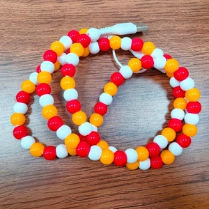 Đáng Yêu Ưa Thích Đính Cườm Cáp Dữ Liệu Mới Màu Đỏ Vàng Trắng Hạt Xe Sạc Dây Cho Máy Tính Sử Dụng - Product Image 2