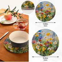 Sous-verre en coton personnalisé avec logo, isolant thermique, décoratif, lavable, pour la cuisine et les accessoires de décoration