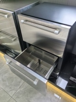 Réfrigérateur à double tiroir en acier inoxydable avec affichage numérique de la température LED, commande tactile, sous le comptoir, pour cuisine et bar