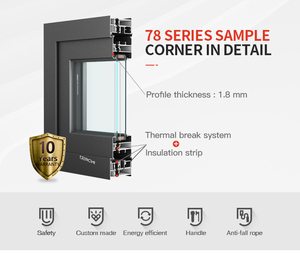 डेची आधुनिक ग्लास एल्यूमीनियम मिश्र धातु स्टोरफ्रंट बाहरी वाणिज्यिक तह दरवाजा - Product Image 3