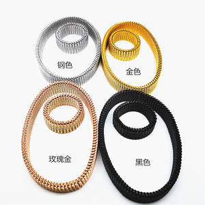 Commercio all'ingrosso argento oro rosa nero uomo donna bracciale in acciaio inossidabile elastico fatto a mano maglia elasticizzata bracciale - Product Image 3