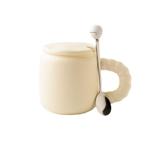 Customization Hand-made Ceramic Mug 470ml Spoon Logo Printing Cute Design Dishwasher <b>Microwave</b> Safe Gift Box Packaging Business - Product Image 4