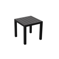 Table d'appoint carrée en aluminium noire pour hôtel, villa, jardin, balcon, cour, piscine, plage, espace de loisirs moderne extérieur