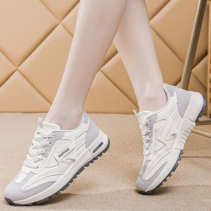 <span class=keywords><strong>Sneakers</strong></span> Minimaliste con Plateau da <span class=keywords><strong>Donna</strong></span> - Suola Chunky <span class=keywords><strong>Beige</strong></span> <span class=keywords><strong>e</strong></span> Bianca per Uso Quotidiano, Corsa Autunnale, Scarpe Casual da Skateboard - Product Image 5