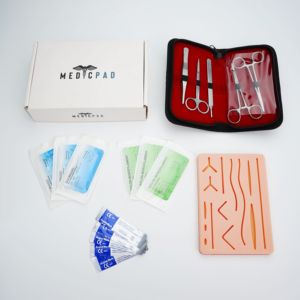 Realista 3 Layer Skin Suturing Practice <span class=keywords><strong>Kit</strong></span> com Silicone Pad e ferramentas estéreis customizáveis para treinamento médico