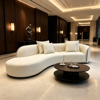 Canapé d'angle incurvé moderne, tissu personnalisable, éponge haute résilience, canapé de luxe pour salon, réception d'hôtel