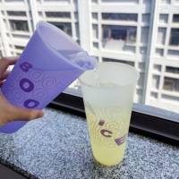 Vaso Promocional Personalizado con Patrón Oculto, Vaso de Plástico de 24oz que Cambia de Color con el Frío, con Pajita, para Campañas de Marca