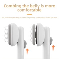 Brosse de toilettage autonettoyante pour animaux de compagnie, éliminateur de poils en un clic, brosse lissante professionnelle pour chiens et chats, outil de massage anti-chute de poils