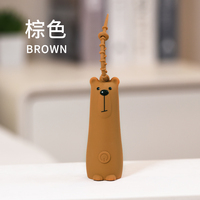 Nouvelle mini lampe torche LED porte-clés USB rechargeable en silicone en forme d'ours, indice IP20, SOS d'urgence, pour camping et chevet d'enfant 2026