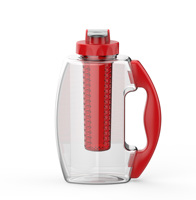 Carafe à eau minimaliste imperméable avec infuseur à fruits, en plastique PET sans BPA, 60 oz (1,8 litre), avec couvercle à ouverture par pression, échantillon gratuit Idealist