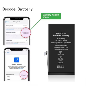 ไม่ต้องใช้ไฟแฟลช แบตเตอรี่โทรศัพท์มือถืออายุการใช้งาน 100% สำหรับ <span class=keywords><strong>iPhone</strong></span> 12 Pro Max 13 14 15 16 Mini แบตเตอรี่ดิจิตอล - Product Image 1
