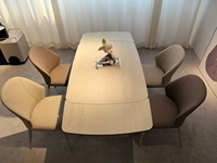 Ensemble table et chaises de salle à manger extensible - Plateau en pierre frittée - Gain de place - 10 personnes - Appartement moderne de luxe - Pieds en métal - Meubles de salle à manger