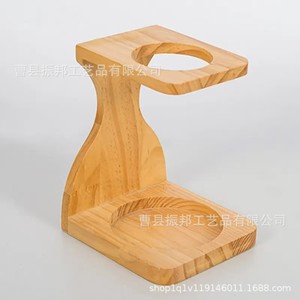 Support à café en bois avec porte-filtre et distributeur en verre pour usage domestique, style américain, design en bois massif à deux niveaux - Product Image 3