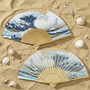 Éventail pliant personnalisé avec logo, en bois et papier, artisanat en bambou, idéal pour les activités promotionnelles et publicitaires - Product Image 2