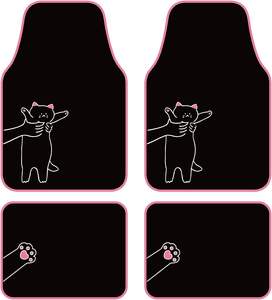 Ensemble de tapis de sol de voiture universels pour chat, 4 pièces, avec protège-talons, adaptés aux berlines, aux SUV, aux camions, aux fourgonnettes, protège l'intérieur de la voiture - Product Image 2