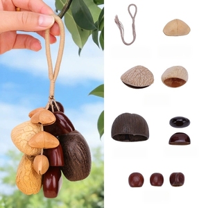 Kit de Manualidades DIY para Decoración Colgante de Campanas de Viento con Cuentas de Semillas de Bodhi y Conchas de Frutas Primitivas al por Mayor - Product Image 4