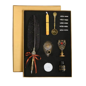 Bview 5 Color Vintage metallizzato Set di penna con inchiostro in acciaio pennino calligrafia regalo per il <span class=keywords><strong>disegno</strong></span> di scrittura di nozze - Product Image 1