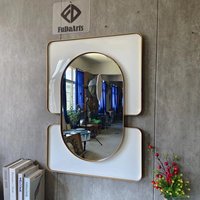 Miroir Mural Suspendu 80x60CM, Grande Décoration Moderne Cadre Métal Doré, Art Mural pour Salon, Décoration Intérieure, Prix Usine, à Vendre, Dropshipping DDP
