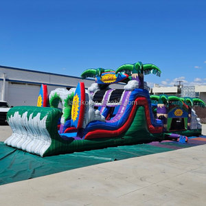 Gran oferta, carrera inflable de obstáculos, carrera de obstáculos inflable para adultos con tobogán hinchable para niños - Product Image 3