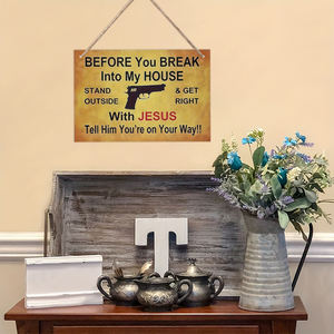 En stock américain en bois <span class=keywords><strong>humour</strong></span> avertissement Slogan liste créatif plaque de porte bar boutique décorations en bois carte de visite - Product Image 2