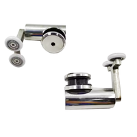 Ensemble de quincaillerie moderne pour porte coulissante en acier inoxydable et verre pliable, système de porte de douche coulissante pour immeuble d'appartements, petit espace