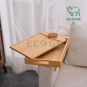 <span class=keywords><strong>Plateau</strong></span> d'accoudoir de canapé avec boîte de rangement, table de canapé en bambou avec dessus de table <span class=keywords><strong>pivotant</strong></span> à <span class=keywords><strong>360</strong></span> degrés et support de téléphone portable, réglable - Product Image 6
