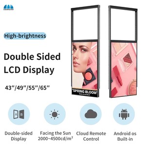 49 55 65 inch Độ sáng cao Double Sided HD <span class=keywords><strong>LCD</strong></span> Máy nghe nhạc quảng cáo 3000 nits cửa sổ phải đối mặt với hiển thị TREO <span class=keywords><strong>LCD</strong></span> kỹ thuật số biển - Product Image 3