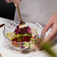 Bol carré en verre transparent de couleur personnalisée, pour salade de fruits et légumes, conteneur de stockage des aliments unique,