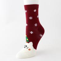 2024 amusant coloré festif équipage genou confortable chaussettes femmes fantaisie vacances conception doux robe nouveauté noël chaussettes