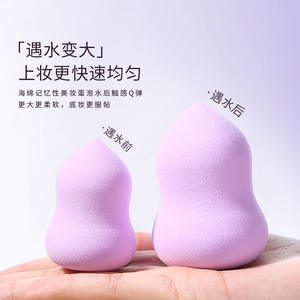 Juego de Esponjas de Maquillaje LMLTOP de 3 Piezas, Forma de Calabaza, Poliuretano Hidrofílico, con Soporte de Almacenamiento - Product Image 1