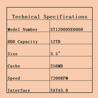 Disque dur interne NAS ST12000NE0008 12 To 7200 tr/min 256 Mo de cache Interface SATA3 Solution de stockage réseau pour l'entreprise et l'IA