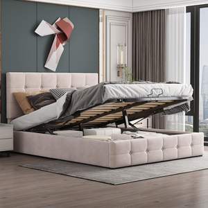 Cabecera de Cama Tapizada en Terciopelo/<span class=keywords><strong>Tela</strong></span>/Chenilla de Diseño Italiano, con Espacio de Almacenamiento Hidráulico, Funcional, para Invitados, Venta al por Mayor de Fábrica - Product Image 2