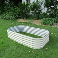 Gaya Baru Galvanized Steel Mengangkat Tempat Tidur Taman untuk Sayuran Bunga Planter Edge