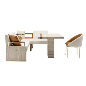 Juego de Sofás para Exteriores Rosse Modern Laris Turkey, Acero Inoxidable, Acolchado, para 6 Personas, Muebles de Patio, Estilo Rústico - Product Image 3