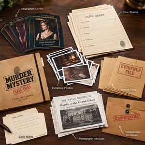 Cartella Personalizzata per Gioco del Mistero dell'Omicidio, Kit per Indagini Criminali con Carte dei Personaggi per Eventi e Feste - Product Image 3