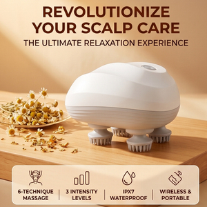 Masseur de cuir chevelu avec 6 modes, masseur de tête portable étanche pour la croissance des cheveux et le soulagement du stress, OEM pris en charge - Product Image 2