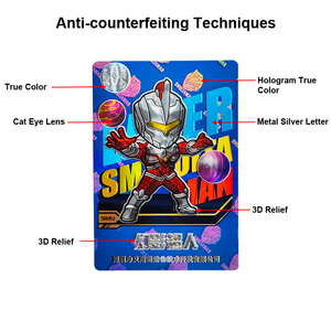 Di alta qualità carta dei <span class=keywords><strong>tarocchi</strong></span> lamina d'oro Logo stampato personalizzato Cartoon Trading giocando carta olografica - Product Image 2