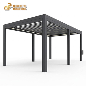 Techo de Terraza Totalmente Automático, Retráctil, Deslizante, Plegable, Motorizado, con Persianas, Impermeable, de Aluminio, Gazebo, Toldo para Exteriores, Pérgola - Product Image 1