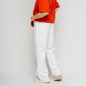 Nuevos Jeans de Invierno de Color Blanco Sólido, Asimétricos, de Pierna Ancha, Estilo Hip Hop, Lavados, para Mujer y Hombre - Product Image 4