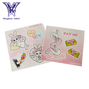 Impresión de etiqueta personalizada de fábrica diversos tipo de beso de la etiqueta engomada del corte hecho en China - Product Image 1
