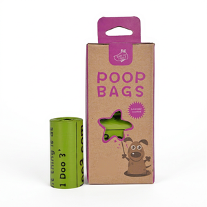 Bolsas para excremento de perro personalizadas OEM ODM, resistentes a fugas, compostables, con diseño de dibujos animados para facilitar la limpieza de las heces de las mascotas. - Product Image 1