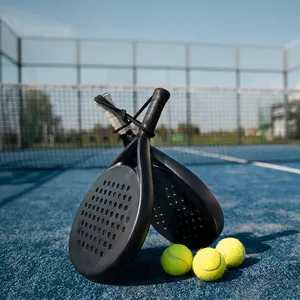 Raquettes professionnelles personnalisées en fibre de carbone 38 Mm Premium Padel Terrain de tennis Palas De Padel Raquettes 3k 12k 18k