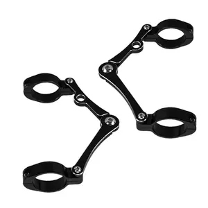 Abrazadera de soporte de tubo de horquilla de faro universal de 39mm-41mm para Harley Sportster XL <span class=keywords><strong>Cafe</strong></span> <span class=keywords><strong>Racer</strong></span> Honda, soporte de montaje negro para motocicleta - Product Image 1