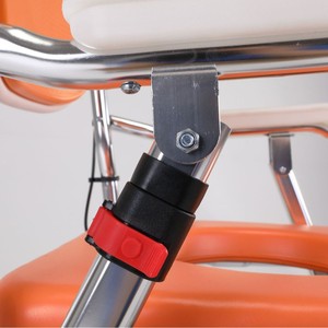 Chaise de toilette pliante en alliage d'aluminium pour personnes âgées et handicapées, usage hospitalier, avec grandes roues et rembourrage en mousse - Product Image 2