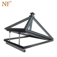 Fenêtres de toit modernes à double vitrage pour maison, ouverture motorisée électrique, cadre en alliage d'aluminium, style à battants, persiennes