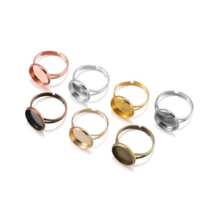 Vintage Style Concave Ring Setting <b>8</b>-25mm For DIY Jewelry Making Round <b>Iron</b> Plated Gemstone Tray 10 Pieces Pack - Product Image 4