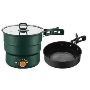 Round multi - in-one portable multi - function steaming and frying separate folding travel outdoors cooker